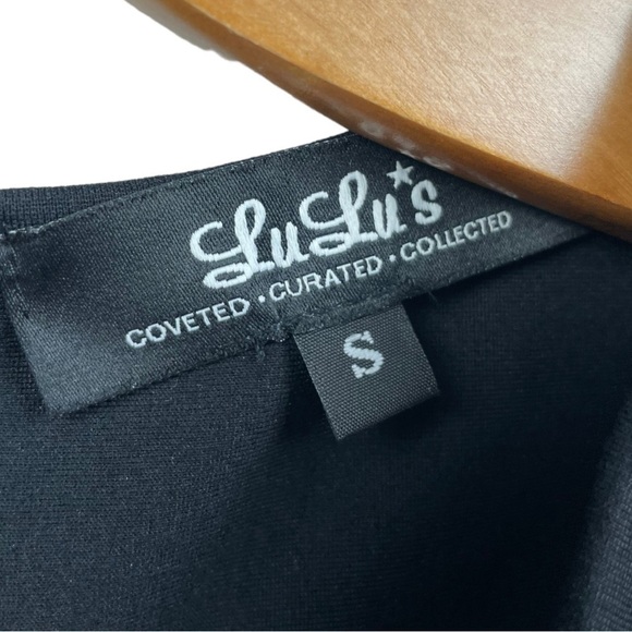 Nwt Lulus Black Long Sleeve Lace Up V Neck Bodycon Dress Size S (fits XS) - Picture 6 of 7